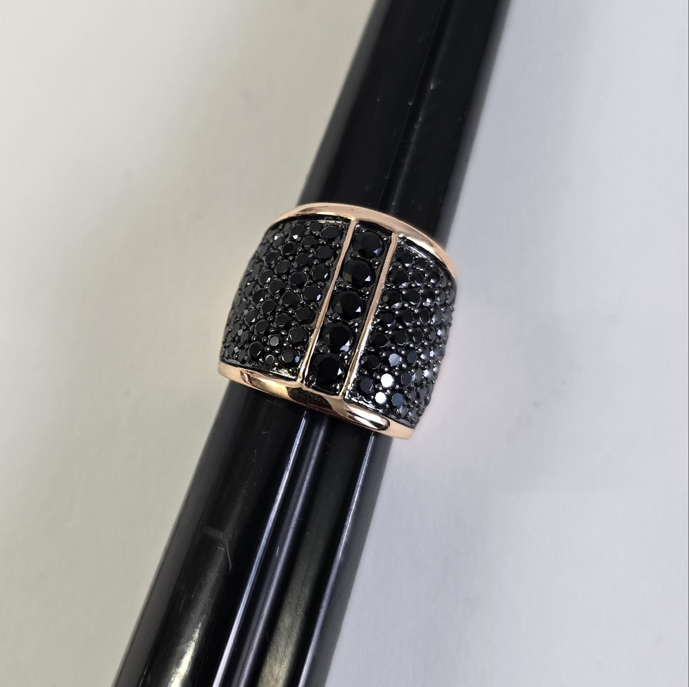 Rose Gold Spinel/Onyx Ring – A Bold Statement of Sophistication - Picture 5 of 8